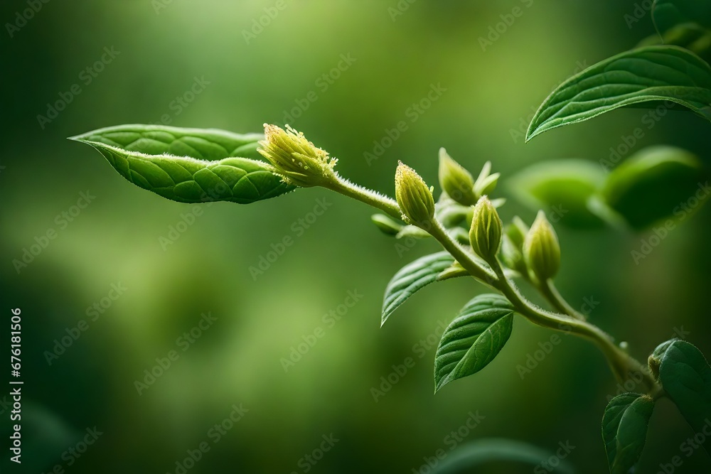 close up of green plant,Withania Somnifera or Ashwagandha plant. Medicinal plant of Withania Somnifera with attractive green leaves