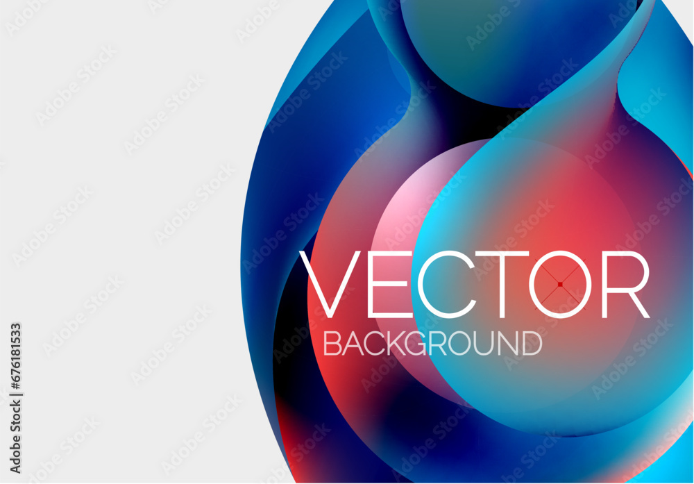 Beautiful flowing round shapes and circles abstract background. Liquid color bubble composition Beautiful flowing round shapes and circles abstract background. Liquid color bubble composition