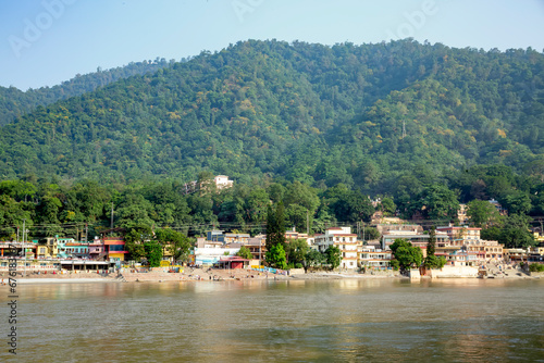 river  Ganges near Swarg Ashram, Rishikesh Uttarakhand,India. photo