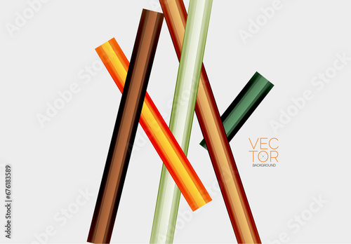 Abstract color straight lines vector background © antishock