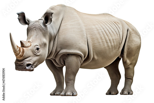 Rhinoceros isolated on white with clipping path