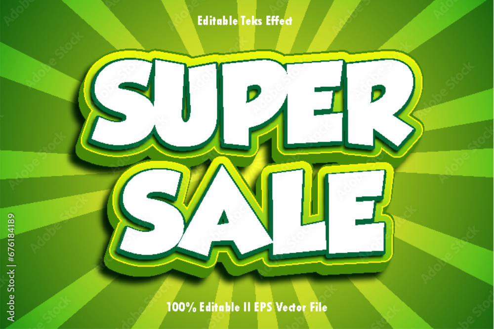 Naklejka premium Super Sale Editable Text Effect 3d Emboss Gradient Style