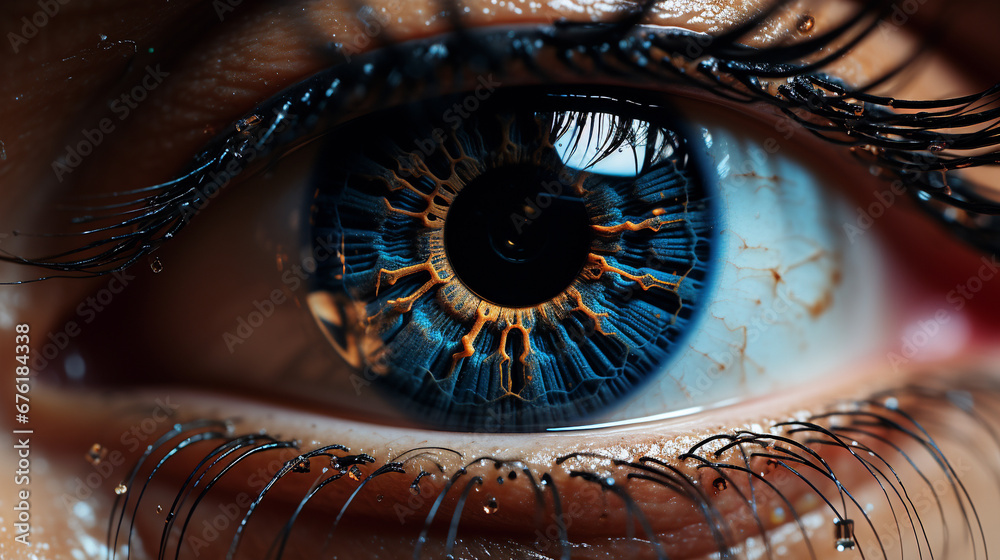 Human eye close-up detail  - Macro shot of eye - beutifull eyes - Female eyes - women eyes - Ai
