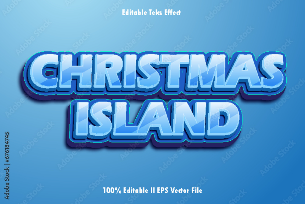 Christmas Island Editable Text Effect 3d Emboss Gradient Style