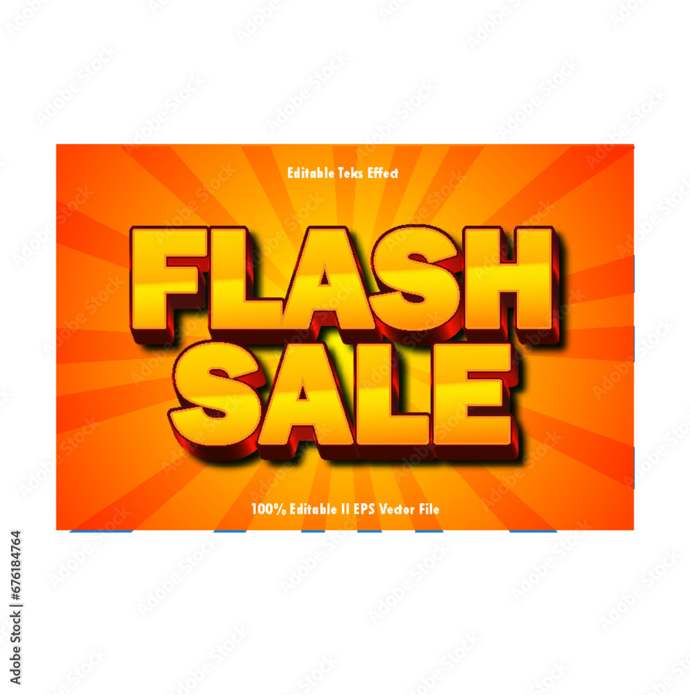Obraz premium Flash Sale Editable Text Effect 3d Emboss Gradient Style