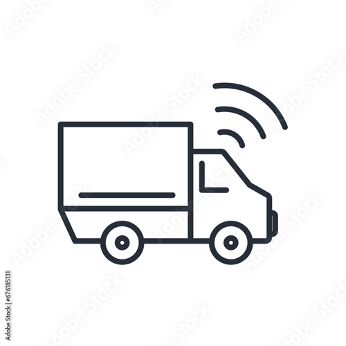 smart logistic icon. vector.Editable stroke.linear style sign for use web design,logo.Symbol illustration.