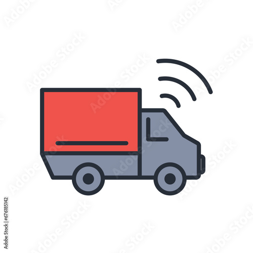 smart logistic icon. vector.Editable stroke.linear style sign for use web design,logo.Symbol illustration.