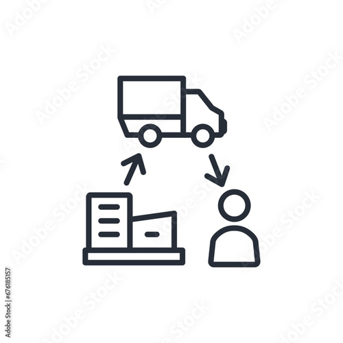 supply chain icon. vector.Editable stroke.linear style sign for use web design,logo.Symbol illustration.