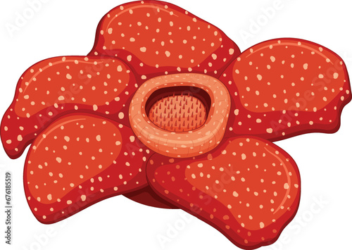 Isolated Rafflesia Flower Cartoon Illustration