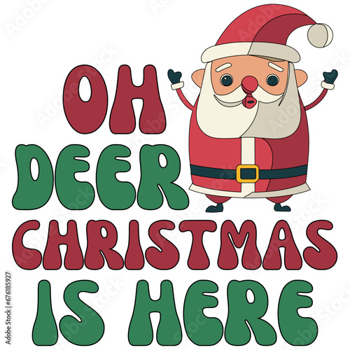 Oh Deer Christmas is Here, Christmas Retro SVG Design