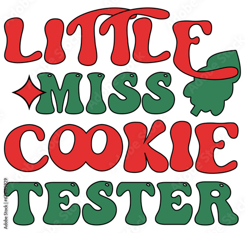 Little Miss Cookie Tester, Christmas Retro SVG Design
