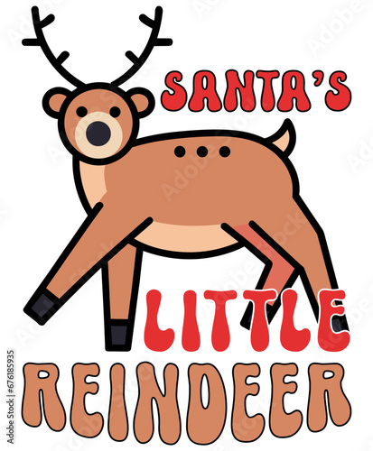 Santa’s Little Reindeer, Christmas Retro SVG Design