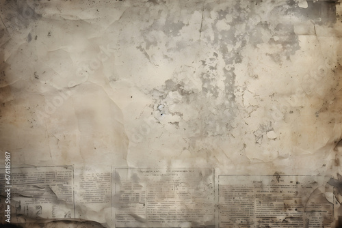 OLD NEWSPAPER BACKGROUND  GRUNGE PAPER TEXTURE  SPACE FOR TEXT. generative AI.