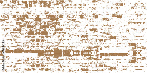 Grunge brown and white brick material textured retro wall background.