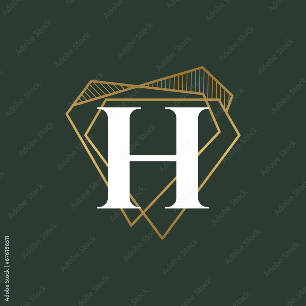 Diamond Letter H and jewelry logo design vector Diamond Letter H and jewelry logo design vector