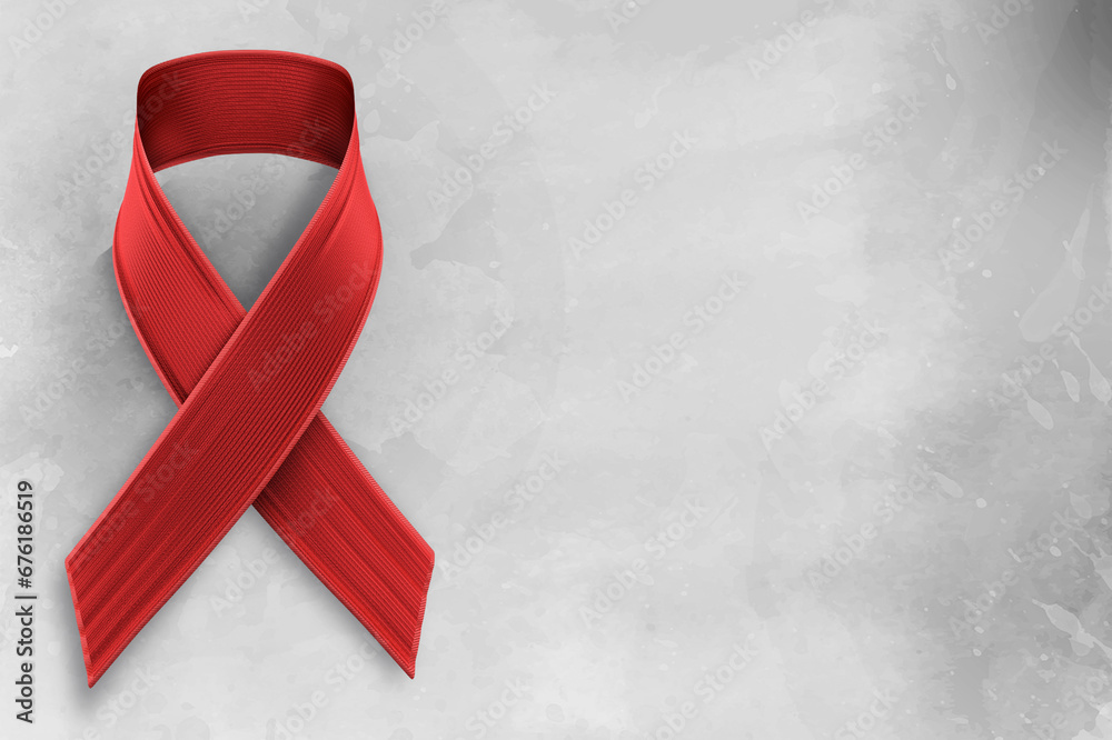 Crimson Compassion: AIDS Awareness Ribbon Unveiled on a Scarlet Canvas ...