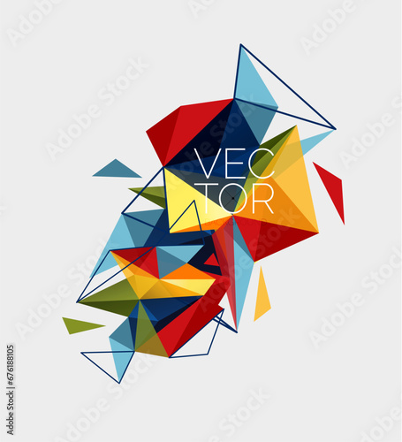 Triangle mosaic composition geometric abstract background, dynamic and structured visual experience