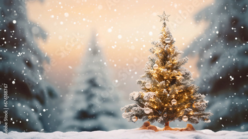 雪の中のクリスマスツリー © Junsei