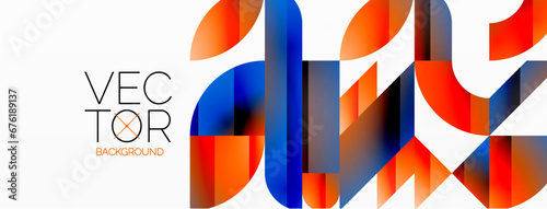 Abstract masterpiece formed by delicate interplay of circles, squares, and triangles. Geometric elements converge in harmonious chaos, evoking sense of modern creativity. Symphony of shapes
