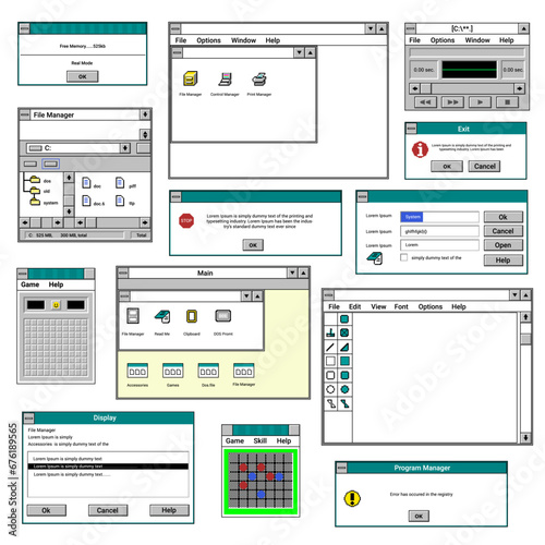 Interface of old applications and programs on pc