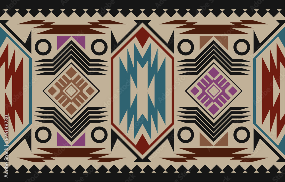 Obraz premium Aztec pattern, seamless geometric pattern indigenous people