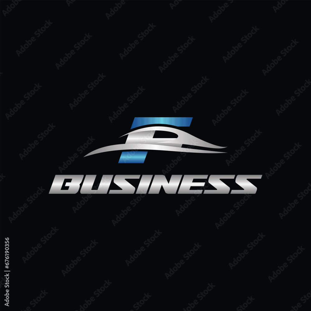 Letter F Car Auto logo design, Sport Car Logo template. Automotive, Car logo icon, vector illustration on a black background.