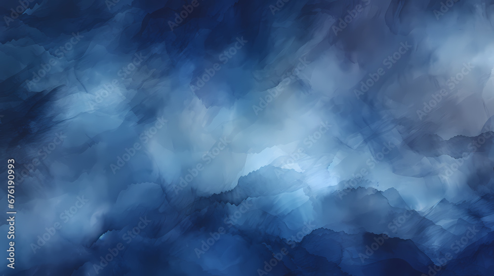 Digital technology smooth dark blue watercolor texture abstract poster web page PPT background