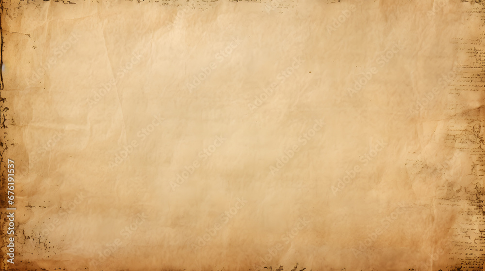 Old worn blank parchment paper texrture or background. generative AI. - obrazy, fototapety, plakaty 