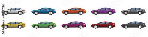 Vector or Illustrator of sport cars colorful collection. sport car standard edition. Colorful cars with separate layers. On isolated white background.