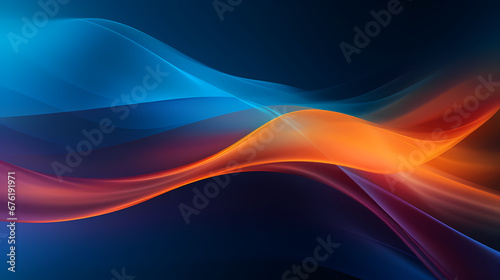Dark blue, turquoise and orange particles natural gradient blur vortex abstract poster web page PPT background