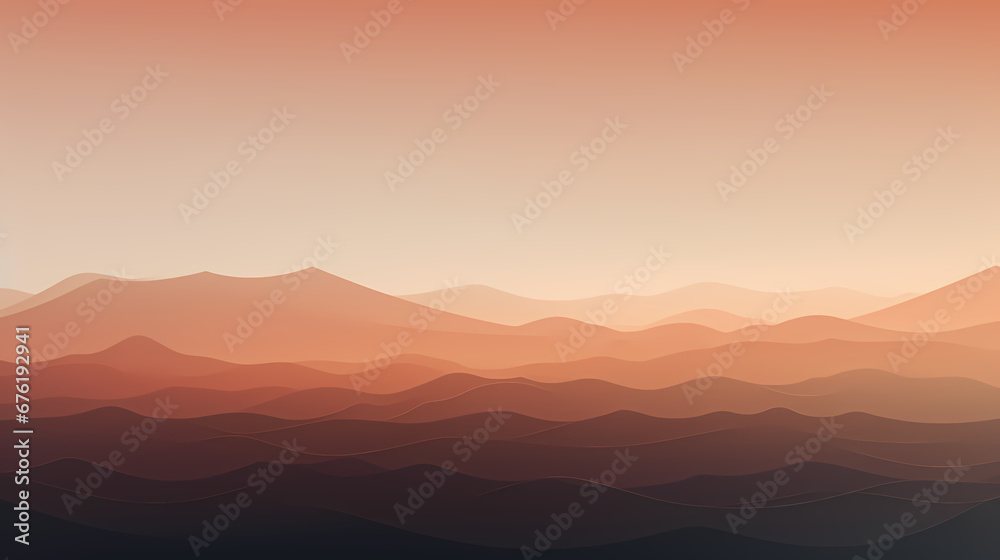 Obraz premium Minimalist earth tone gradient abstract wave abstract poster web page PPT background