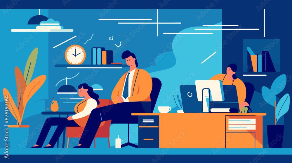 Concept vector illustration of business situation. Concept vector illustration of business situation.
