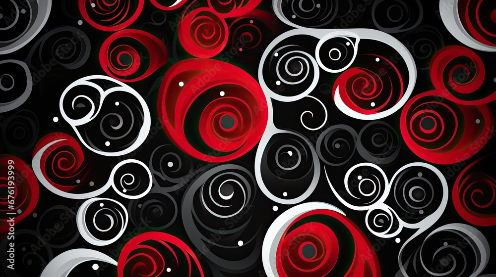 red and black symmetrical abstract art