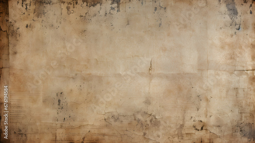 SCRATCHED PAPER TEXTURE, OLD NEWSPAPER BACKGROUND. generative AI.