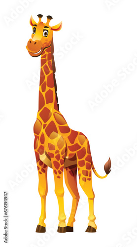 Giraffe cartoon illustration isolated on white background