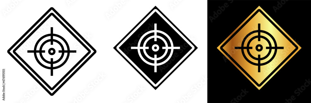 The Shooting Area Warning Sign icon serves as a cautionary symbol, indicating that firearms are being used in the vicinity. The Shooting Area Warning Sign icon serves as a cautionary symbol, indicating that firearms are being used in the vicinity.