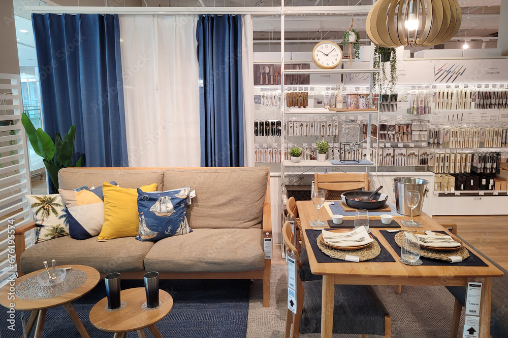 Penang, Malaysia 28 Sep 2023 Modern interior view of Nitori store