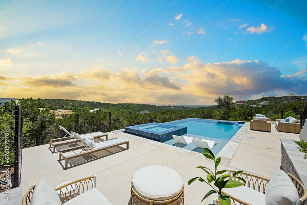 Fototapeta premium a luxury infinity pool with a view