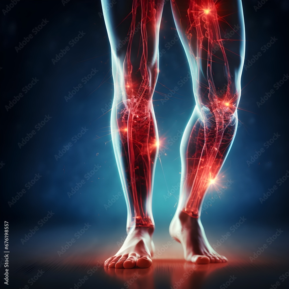 Human leg with knee pain. Legs and bones
Human leg with knee pain. Legs and bones
