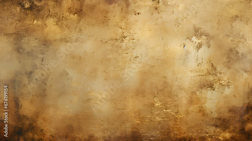 Worn out golden grunge background texture. generative AI. © mhebub