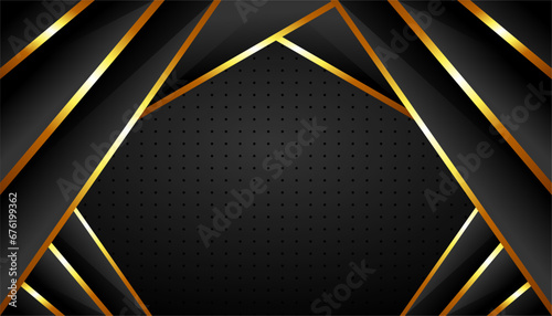 Black and gold geometric luxury background modern