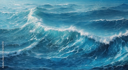 Illustration of blue ocean waves
