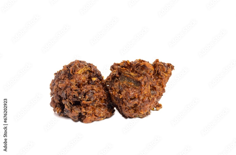Cabbage Pakoda or Patta Gobhi Fritters Isolated on White Background with Copy Space Cabbage Pakoda or Patta Gobhi Fritters Isolated on White Background with Copy Space