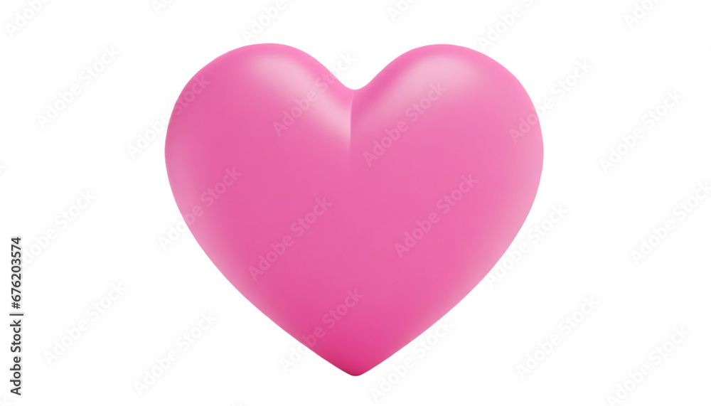 Transparent Background with a 3D Pink Heart Png