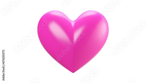 Transparent Background with a 3D Pink Heart Png