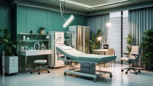Modern medical office interior with doctor s workplace