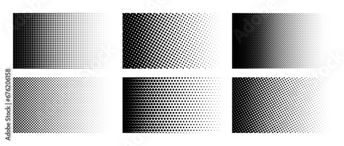 Fotografija Set of horizontal halftone gradient backgrounds
