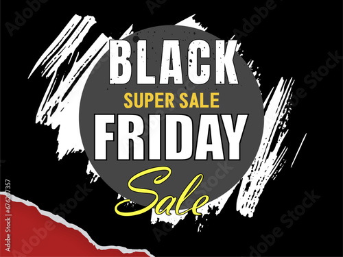 Black friday sale banner layout design with black background