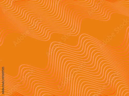 Background of Liquid Wave Lines and Orange Yellow Gradient Colors. Orange background with gold wave ornament.