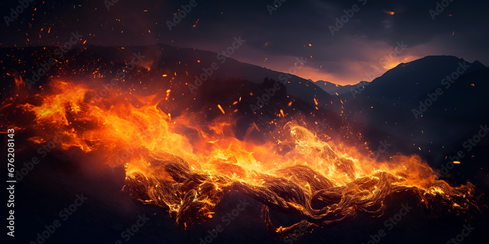 Fire background for bannerflame graphicdramatic eruption
